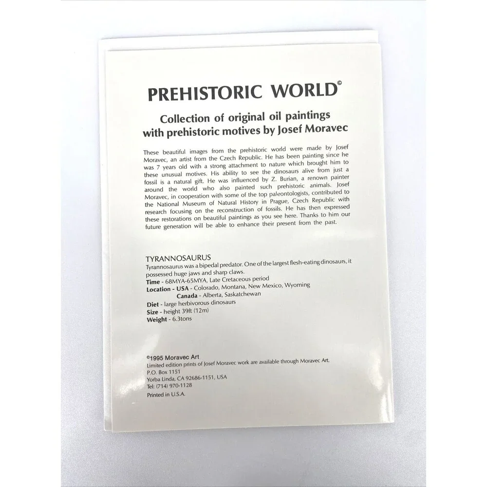 Lot of 8 Prehistoric Dinosaur Fine Art Notecards with Envelopes Josef Moravec